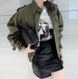 2016春季新款韩国短款BF学院风工装外套女显瘦个性袖口立领风衣女