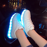 2016夏季七彩闪光灯发光鞋LED男女款板鞋情侣充电系带夜光鞋子