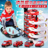 儿童男孩拼装轨道车合金赛车小汽车多层停车场玩具模型玩具轨道
