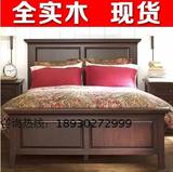 复古做旧美式纯实木床双人床1.5米1.8米婚床成人床实木床厂家直销