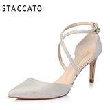 Staccato/思加图夏季专柜同款牛皮女鞋欧美高跟尖头凉鞋9UE06AK5