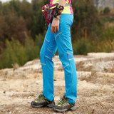 防晒防紫外线弹力显瘦夏季徒步休闲速干裤女士修身弹力登山快干裤