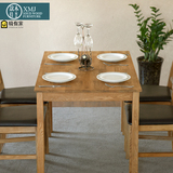 全实木餐桌美式乡村1.2米小户型饭桌 进口白橡木4-6人家用餐桌