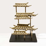 新中式禅意样板房软装饰品书房书桌摆件创意玄关金属雕塑摆设个性