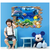 柯凡 创意3D墙贴 地中海系列立体装饰墙贴 海底世界儿童房装饰画