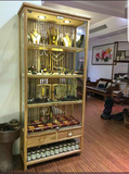 老榆木免漆家具展柜新中式实木玻璃展示柜货架珠宝首饰展柜成列柜