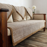 沙发垫简约现代中式棉麻编织布艺坐垫四季通用冬季定做客厅沙发套