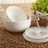 陶瓷保鲜碗 圆形 带盖 冰箱 微波炉 创意 韩式 密封 真空饭盒包邮