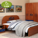 七叶木儿童床男孩单人床1.2米童床儿童房卧室家具简约卡通可爱床