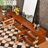 中式实木电视柜小户型橡胶木地柜简约现代客厅家具组合特价包邮