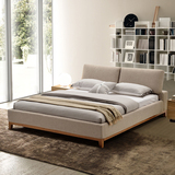 布床布艺床 双人床北欧宜家1.5米1.8米小户型可拆洗简约现代婚床