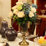 新古典欧式样板间样板房客厅家居软装饰品摆件 玻璃花瓶花器摆设