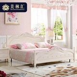 韩式田园床儿童床1.5白色简约法式公主床1.8米婚床高箱储物特价床