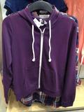 H&M HM正品专柜代购女运动休闲纯色紫色拉链连帽卫衣上衣外套 129