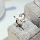 韩国进口东大门代购设计师款饰品完美排钻多层镀铂金水晶开口戒指