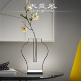 大匠风文化创意设计师款式现代简约铁艺卧室个性摆件LED花瓶台灯