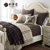 包邮实木床简欧床双人床1.8 地中海风格床北欧简约现代美式家具床