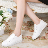 人本小白鞋帆布鞋女白色厚底松糕内增高低帮学生休闲夏季韩版球鞋