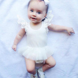 夏季公主裙婴儿连体衣服0-1-2-3岁女宝宝爬行服欧美儿童哈衣夏天