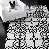 美式黑白宜家地毯客厅茶几卧室床边样板间手工腈纶地毯满铺定制