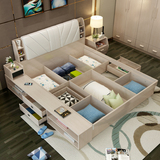 储物床高箱床1.5米1.8米双人床带气动收纳床榻榻米板式床卧室家具
