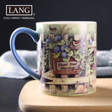 有盐生活 LANG 出口美国 艺术家手绘 秘密花园 美式陶瓷马克杯