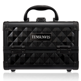 TENSUNVIS专业小号手提化妆箱多层便携收纳箱带镜子跟妆美甲箱