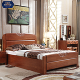 新中式现代简约全实木床1.8 1.5 米储物高箱床橡木双人床高档婚床