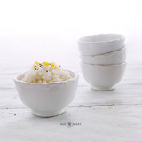 欧式乡村田园蕾丝餐具纯白浮雕陶瓷米饭碗早餐碗个性创意可爱小碗