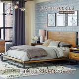 美式乡村实木床铁艺床单人双人床复古简约全规格家具床欧式定制床