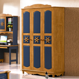 儿童卧室家具地中海橡木二门衣柜木质实木两三门衣柜储物柜衣橱柜