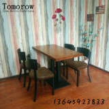 复古星巴克咖啡厅桌椅组合西餐厅桌椅loft奶茶甜品茶餐厅桌椅批发