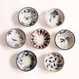 zakka日式手绘釉下彩异形碗酱料碟 蘸料碗 调味碟餐具青花瓷创意