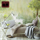 美式壁画欧式艺术油画麋鹿壁纸客厅卧室背景墙现代手绘墙纸无纺布