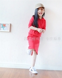 段美丽 外贸韩版春秋运动套装卫衣半裙裙弹力红色弹力裙子套装棉