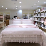 16新淑女屋床上用品专柜正品贵族篇罗马假日纯白色绣花床单六件套