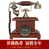 实木电话机新款 欧式仿古电话机 复古电话机座机 美式古典电话机