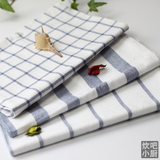 日式简约条纹格子餐垫餐布餐巾厨房用巾纯棉隔热垫茶巾拍摄背景布
