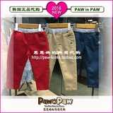 paw in paw韩国代购专柜正品2016秋男女童装休闲长裤子PPTC63801B