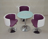 现代一桌两三椅商务接待洽谈桌椅钢化玻璃咖啡小圆桌奶茶店铺桌椅