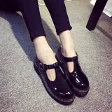 2016春秋韩版学院风女鞋平跟英伦时尚运动学生小皮鞋圆头平底单鞋