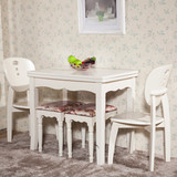 可折叠实木小户型餐桌椅组合 白色宜家伸缩餐台 现代简约饭桌子