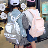 包邮韩国代购新款少女背包双肩包学生包亮色书包纯色闺蜜双肩背包