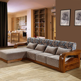 乌金木客厅中式现代简约沙发组合纯实木转角贵妃沙发床小户型家具