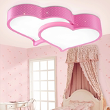粉色爱心双心LED吸顶灯主卧室温馨浪漫婚房灯饰三色变光灯具