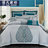古典民族风刺绣纯棉四件套中国风中式样板间摆场床品绣花床上用品