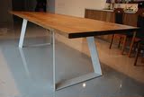 美式复古实木长方形咖啡厅餐桌会议桌做旧铁艺办公桌创意电脑桌