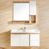 欧式卫浴现代简约橡木浴室柜组合洗手面池洗漱台梳洗镜卫生间吊柜