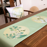 现代中式桌旗 居家布艺印花餐桌桌旗边柜装饰布艺 尺寸可订做