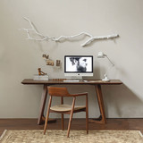 北欧创意原木餐桌椅组合简约现代全实木餐桌长方形饭桌子宜家